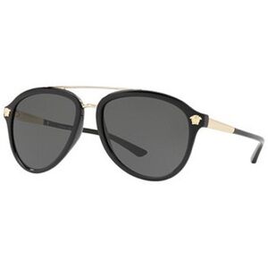 Versace Black & Gold Aviator Pilot Sunglasses VE4341